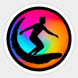 Wave Surfer Vibes on the White Sand Sticker